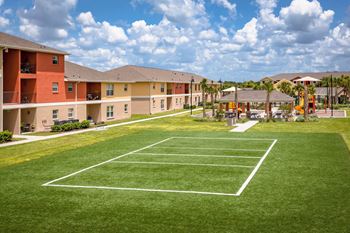 Turf volleyball court